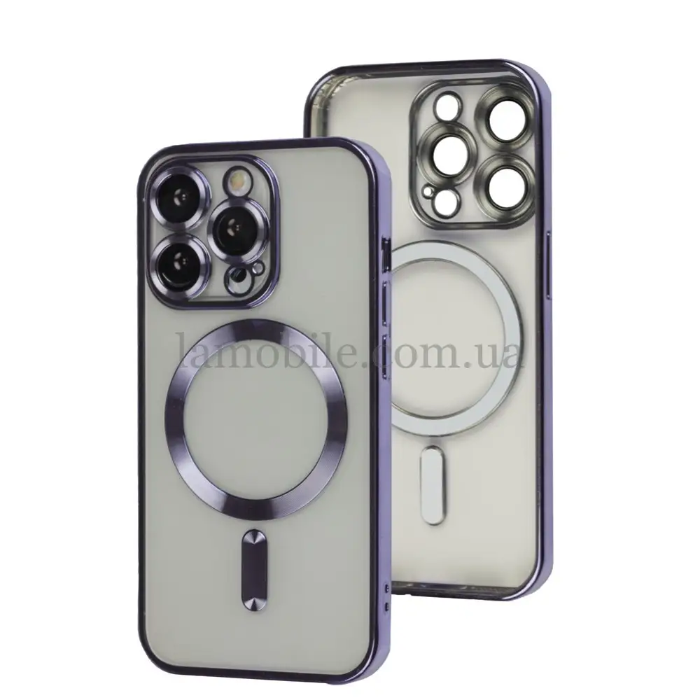 Чохол для iPhone 14 Pro Fibra Chrome MagSafe purple