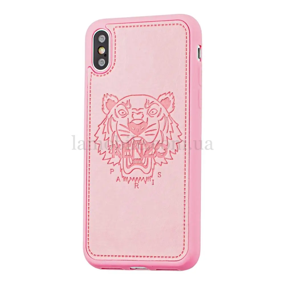 Чехол для iPhone X / Xs Kenzo leather розовый
