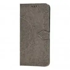 Чехол книжка для Xiaomi Redmi Note 8T "Art с визитницей" серый