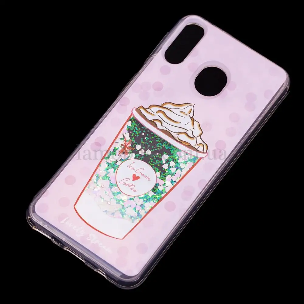 Чохол для Samsung Galaxy M20 (M205) Блиск вода світло-рожевий "морозиво"
