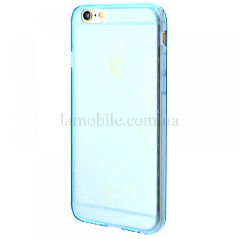 Силиконовый чехол для iPhone 6 0.8 mm глянцевый голубой