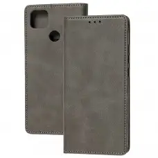 Чехол книжка для Xiaomi Redmi 9C / 10A Black magnet серый
