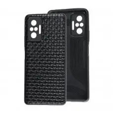 Чехол для Xiaomi Redmi Note 10 Pro Leather case плетенка