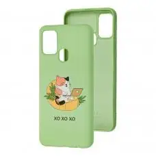 Чехол для Samsung Galaxy M31 (M315) Wave Fancy freelance cat / mint gum