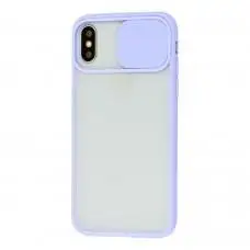 Чохол для iPhone X / Xs LikGus Camshield camera protect бузковий