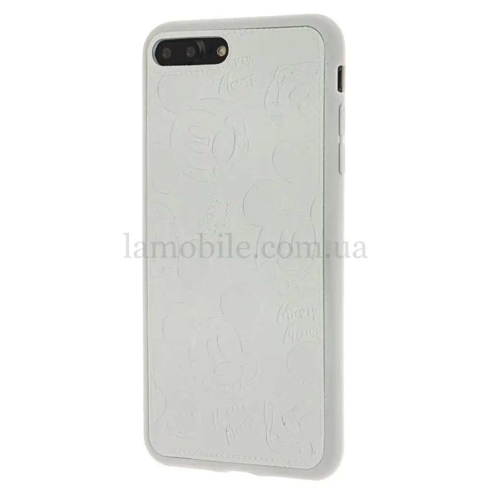 Чехол для iPhone 7 Plus / 8 Plus Mickey Mouse leather белый
