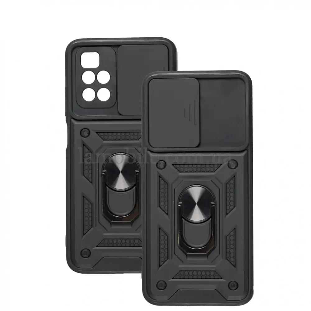 Чехол для Xiaomi Redmi 10 Serge Ring Armor ударопрочный черный