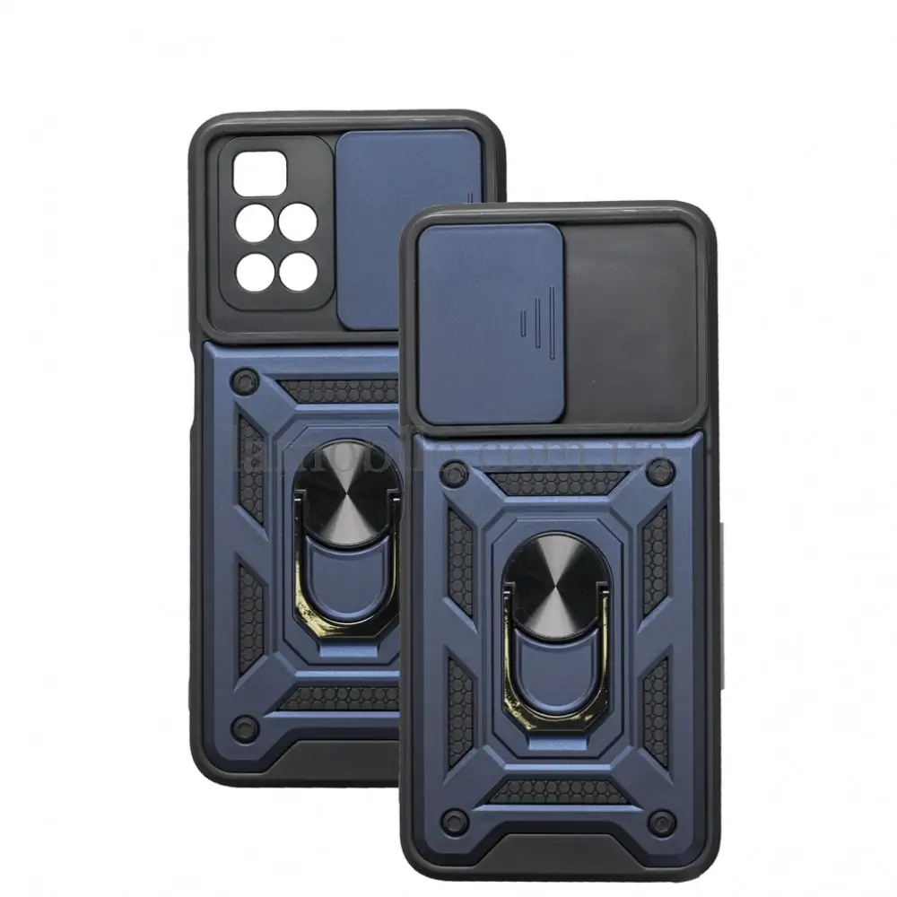 Чехол для Xiaomi Redmi 10 Serge Ring Armor ударопрочный синий