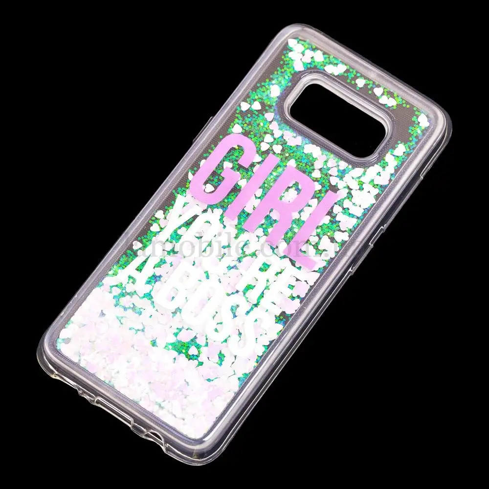 Чехол для Samsung Galaxy S8 (G950) Блестки вода светло-розовый "босс"