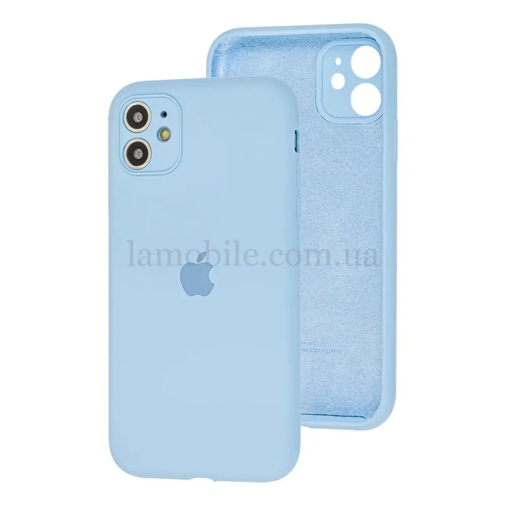 Чехол для iPhone 11 Silicone Slim Full camera azure