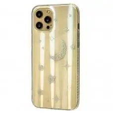 Чехол для iPhone 12 Pro Max Aurora space glass месяц
