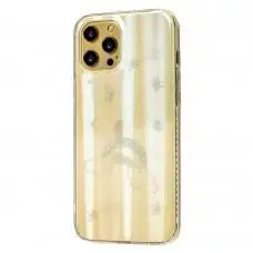 Чехол для iPhone 12 Pro Max Aurora space glass радуга