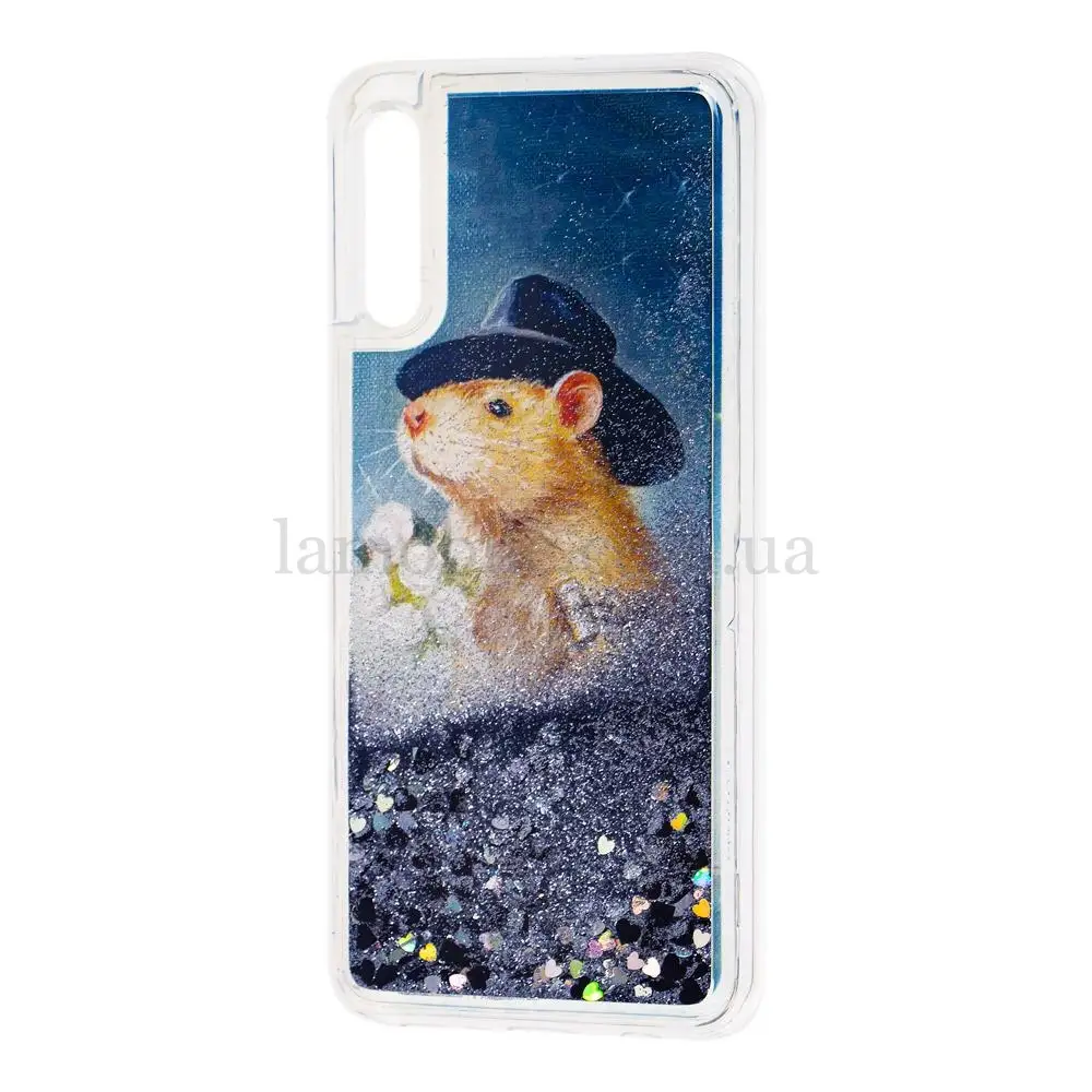 Чехол для Samsung Galaxy A50 / A50s / A30s Блестки вода "mouse ковбой"