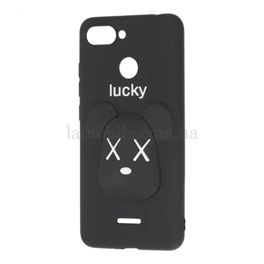 Чехол для Xiaomi Redmi 6 "мишка Lucky" черный