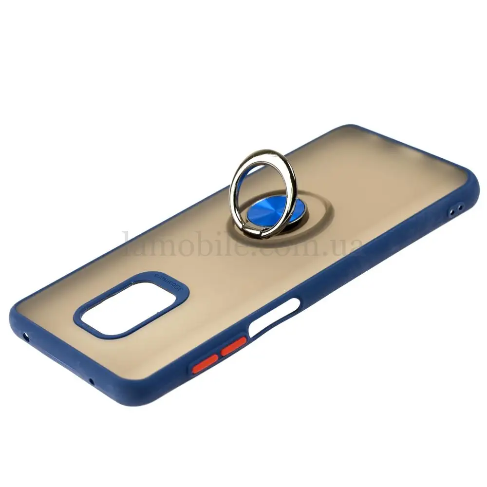 Чохол для Xiaomi Redmi Note 9s / 9 Pro LikGus Maxshield Magnetic Ring синій