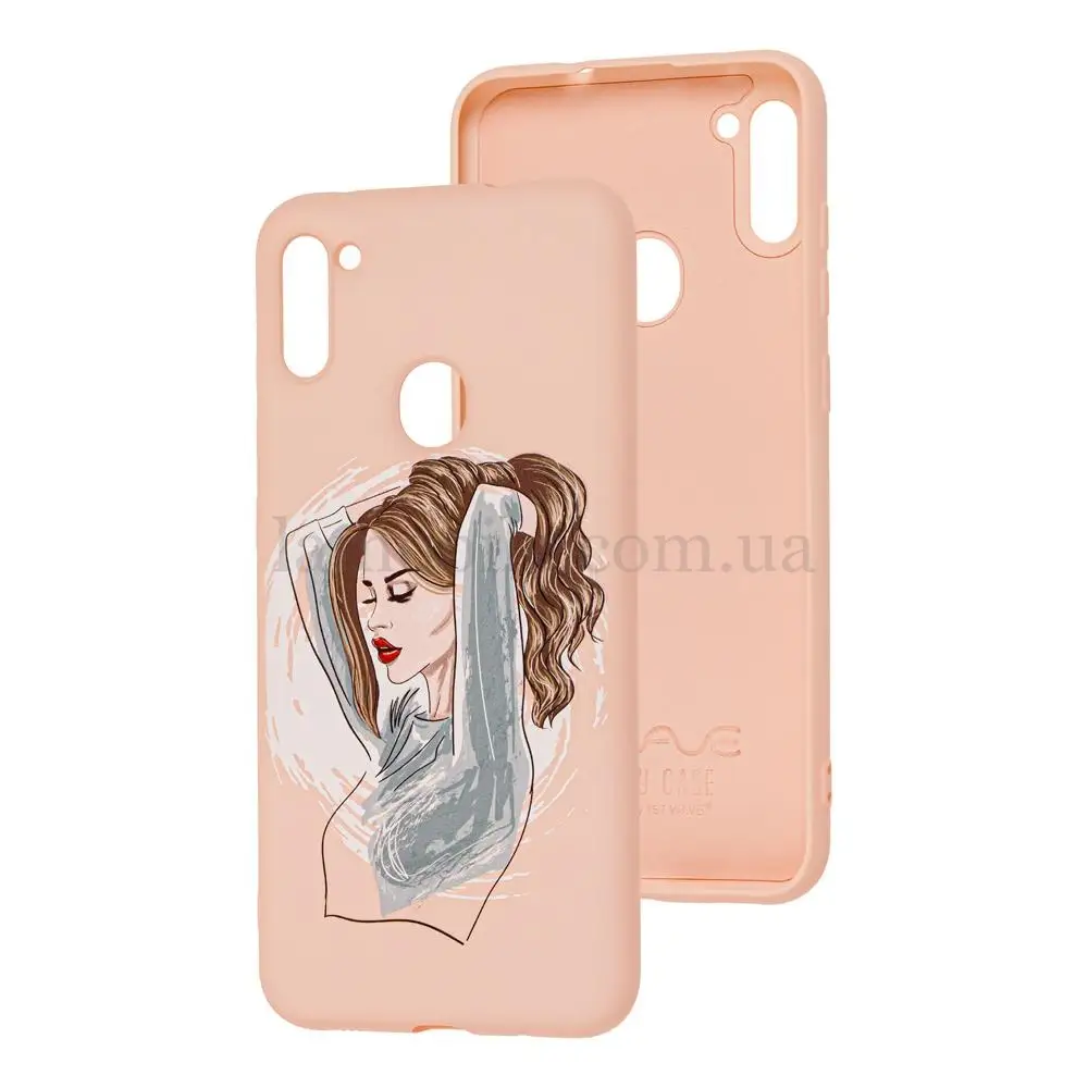 Чохол для Samsung Galaxy A11/M11 Wave Fancy red lips girl/pink sand