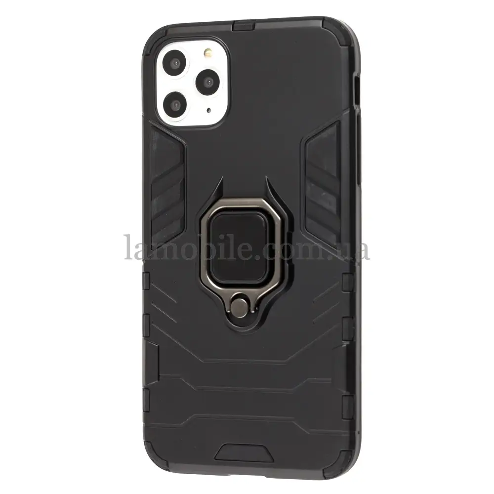 Чехол для iPhone 11 Pro Max Transformer Ring ударопрочный с кольцом черный