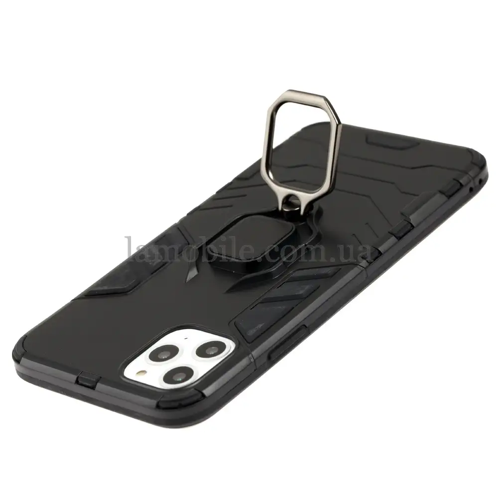 Чехол для iPhone 11 Pro Max Transformer Ring ударопрочный с кольцом черный