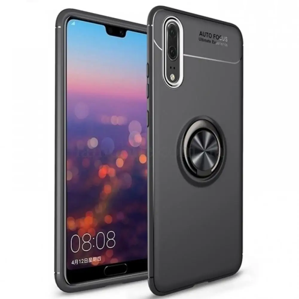 Чехол для Huawei P30 Deen ColorRing с кольцом черный