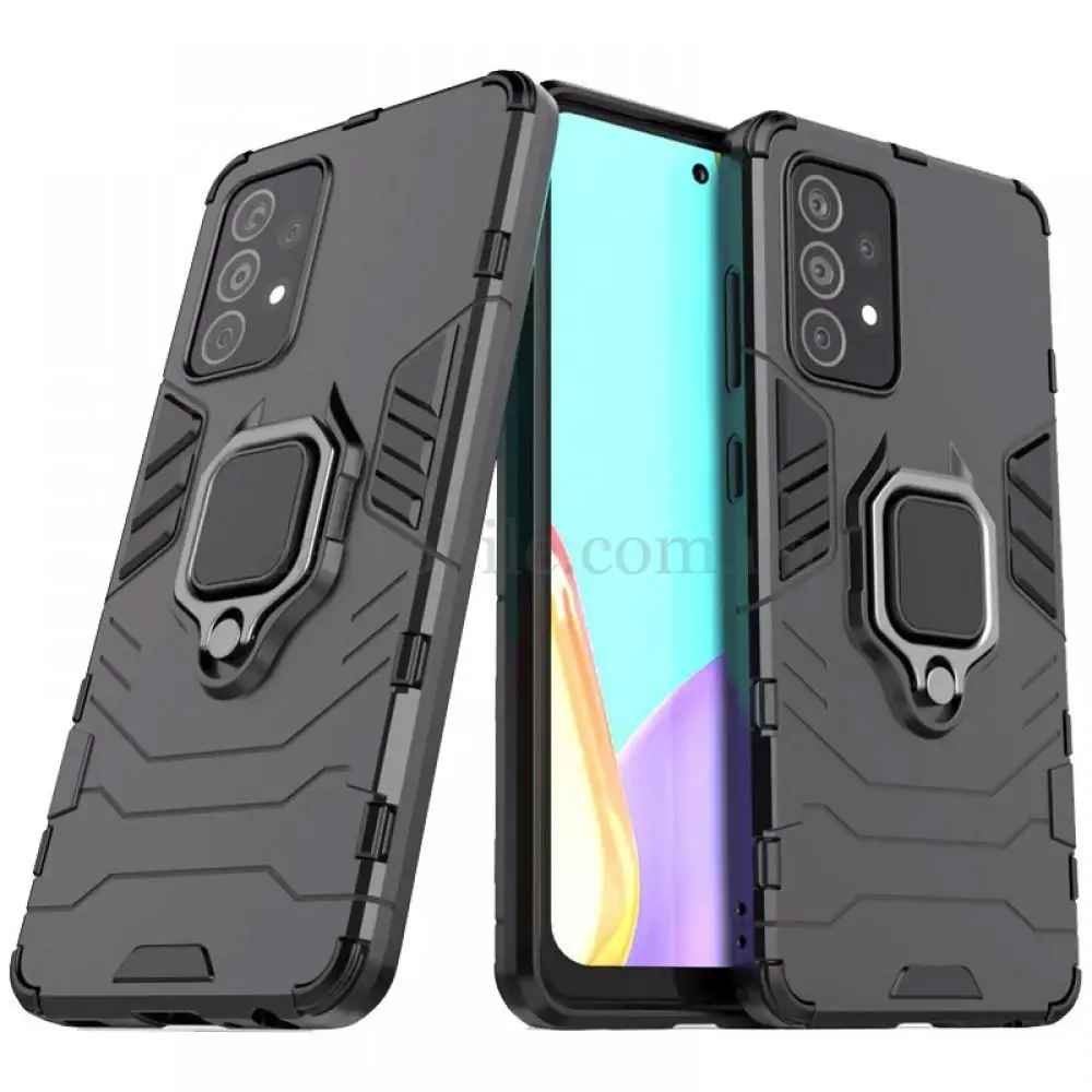 Чехол ударопрочный Transformer Ring для Samsung Galaxy A52 (A525) с кольцом черный