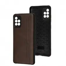 Чехол для Samsung Galaxy A51 (A515) Leather Mustang Black коричневый