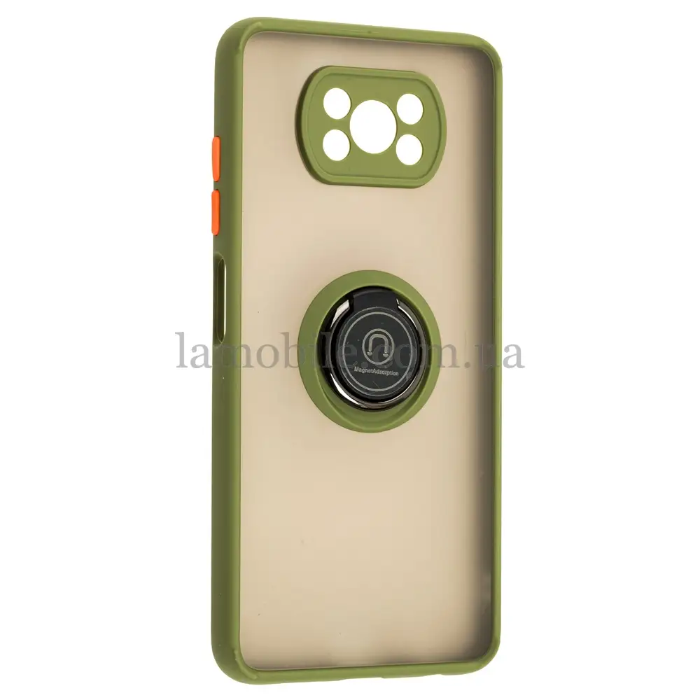 Чехол для Xiaomi Poco X3 LikGus Edging Ring хаки