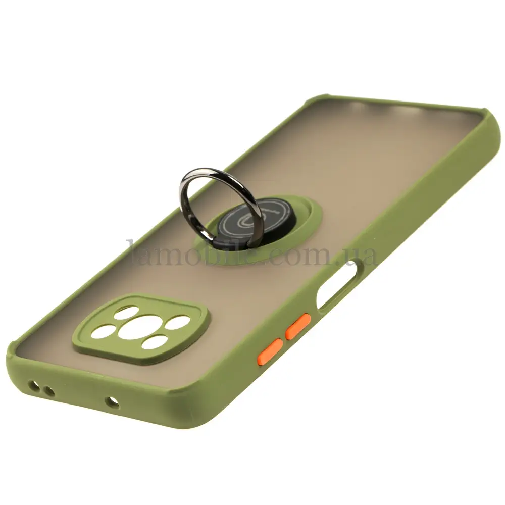 Чехол для Xiaomi Poco X3 LikGus Edging Ring хаки