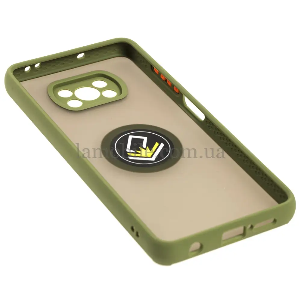 Чехол для Xiaomi Poco X3 LikGus Edging Ring хаки