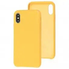 Чехол для iPhone X / Xs  Leather classic "желтый"