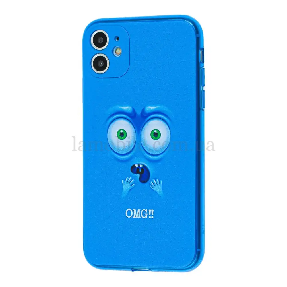 Чехол для iPhone 11 Smile синий OMG