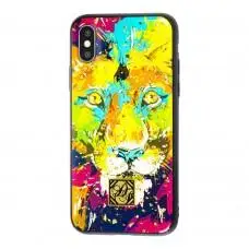 Чехол Confetti fashion для iPhone X / Xs с конфетти лев