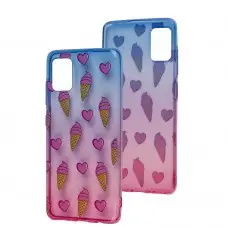 Чехол для Samsung Galaxy A51 (A515) Wave Sweet blue / pink / ice-cream