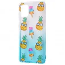 Чехол для Samsung Galaxy A71 (A715) Wave Sweet white / turquoise / pineapple