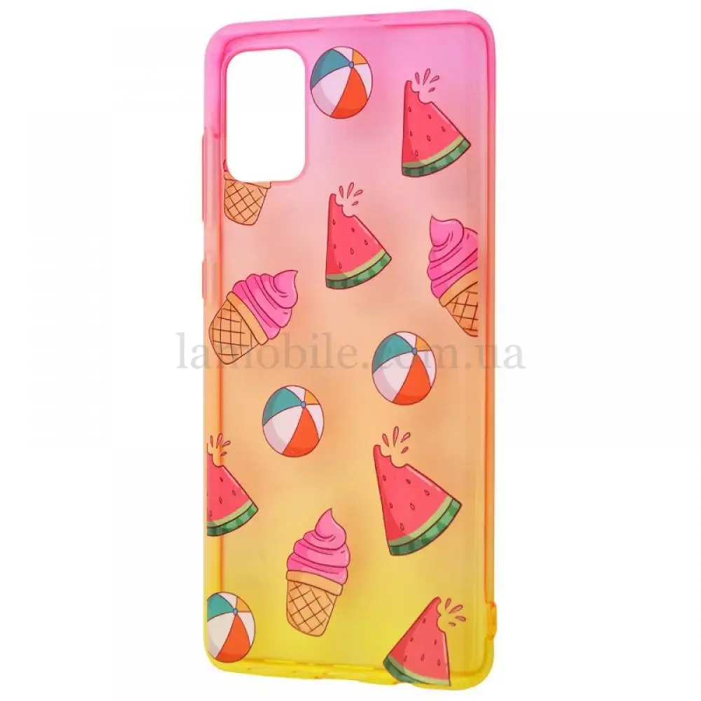 Чехол для Samsung Galaxy A71 (A715) Wave Sweet red/ yellow / watermelon