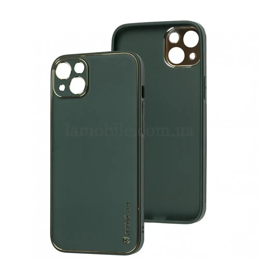 Чехол для iPhone 14 Plus Leather Xshield army green