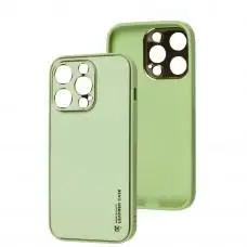 Чохол для iPhone 14 Pro Leather Xshield pistachio