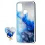 Чехол для Samsung Galaxy M21 / M30s блестки print + popsocket "небо" 