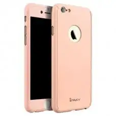 Чехол iPaky Plating 360 градусов для iPhone 6 розовый + стекло на экран