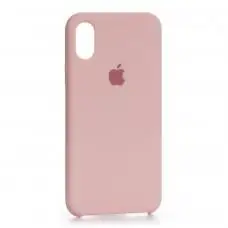 Чехол для iPhone X Silicone case светло розовый 