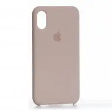 Чехол для iPhone X Silicone case бежевый