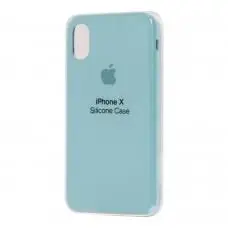 Чехол для iPhone X Silicone case бирюзовый 