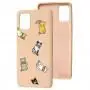 Чехол для Samsung A71 (A715) Wave Fancy cats with a mask / pink sand