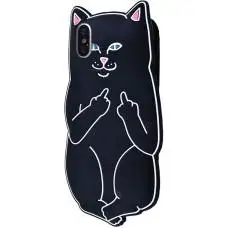 Чехол для iPhone X Cat Fakk RIPNDIP черный