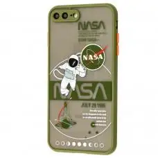 Чехол для iPhone 7 Plus / 8 Plus Picture shadow matte space nasa / army green