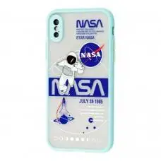 Чехол для iPhone Xs Max Picture shadow matte space nasa / mint