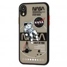 Чехол для iPhone Xr Picture shadow matte space nasa / black