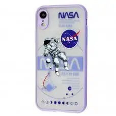 Чехол для iPhone Xr Picture shadow matte space nasa / light purple