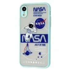 Чехол для iPhone Xr Picture shadow matte space nasa / mint