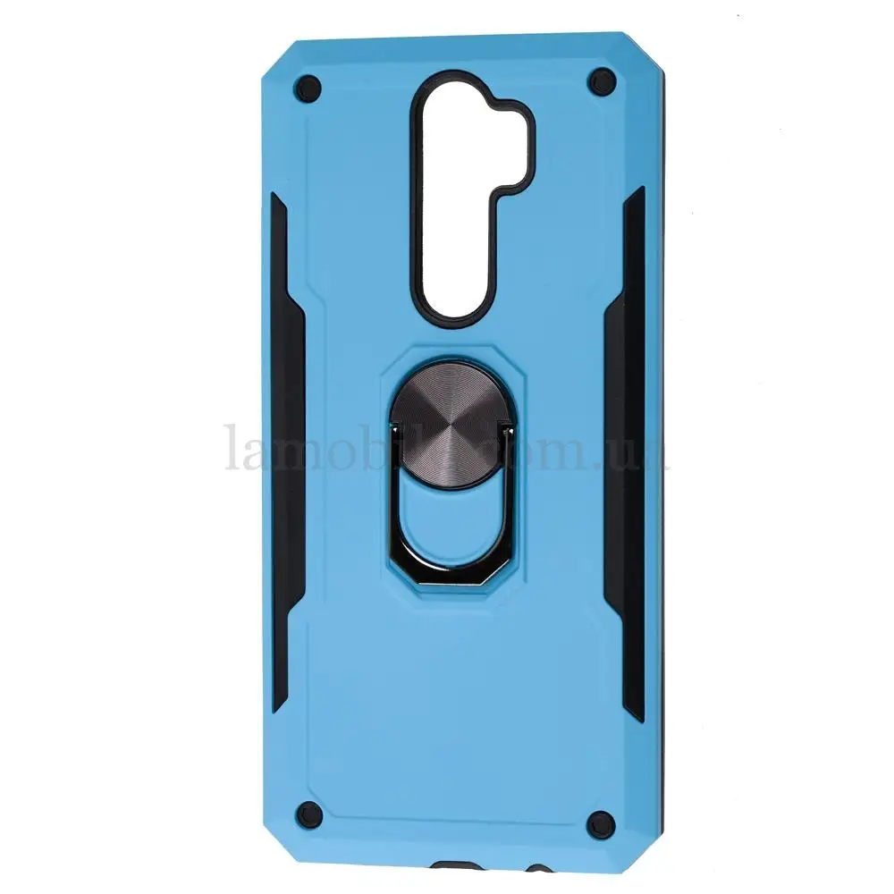 Чехол для Xiaomi Redmi Note 8 Pro Honor Hard Defence с кольцом голубой
