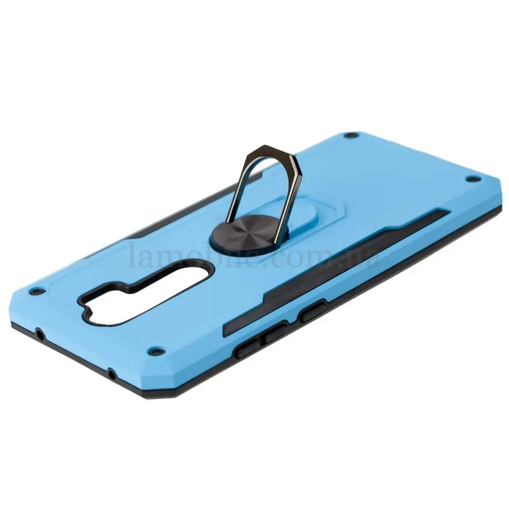 Чехол для Xiaomi Redmi Note 8 Pro Honor Hard Defence с кольцом голубой